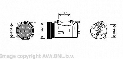 AVA QUALITY COOLING vwk172 -  Компрессор, кондиционер